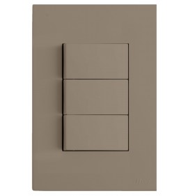 Conjunto Interruptor Triplo (1 Simples + 2 Paralelo) 4x2 - RECTA FENDI SATIN FOSCO